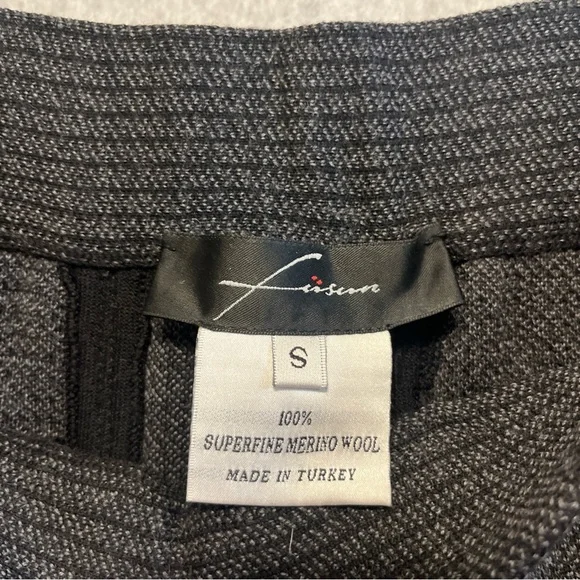 Fusun Merino Wool Skirt Women’s Size S Art to Wear A-line Black Gray Midi Ankle - Picture 8 of 12